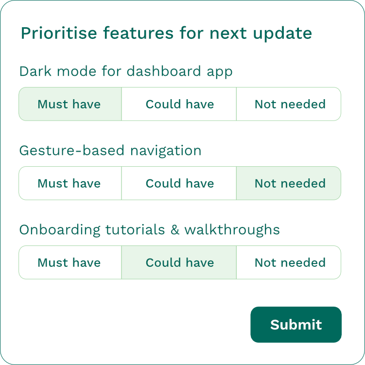 SensePriority survey preview